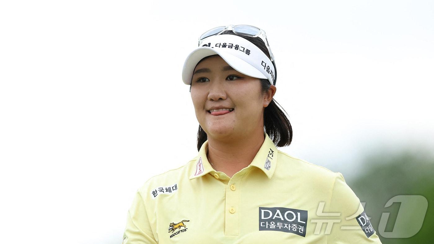 본문 이미지 - LPGA 투어 메이저 대회 에비앙 챔피언십 첫날 공동 3위에 오른 유해란. ⓒ AFP=뉴스1