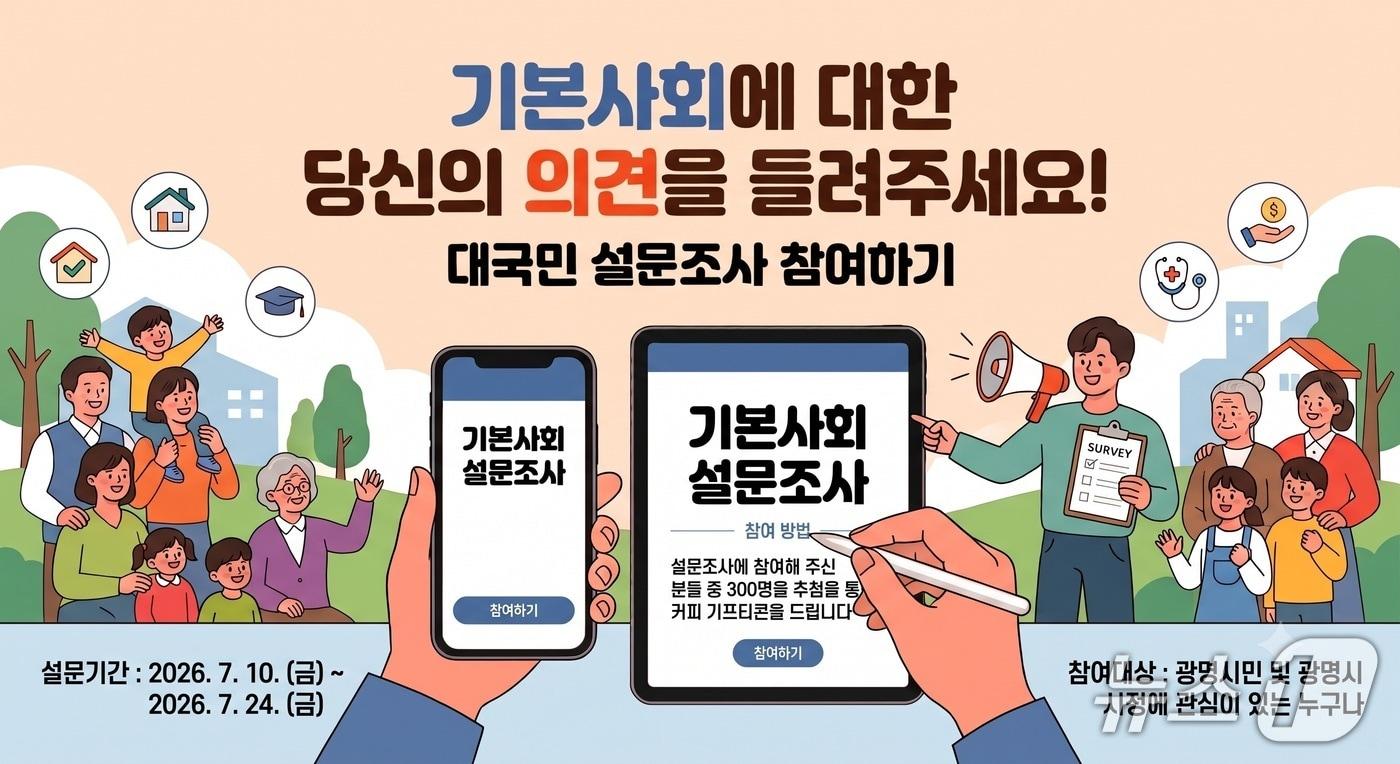 본문 이미지 - 광명시 기본사회 구현을 위한 시민 설문조사.(광명시 제공)