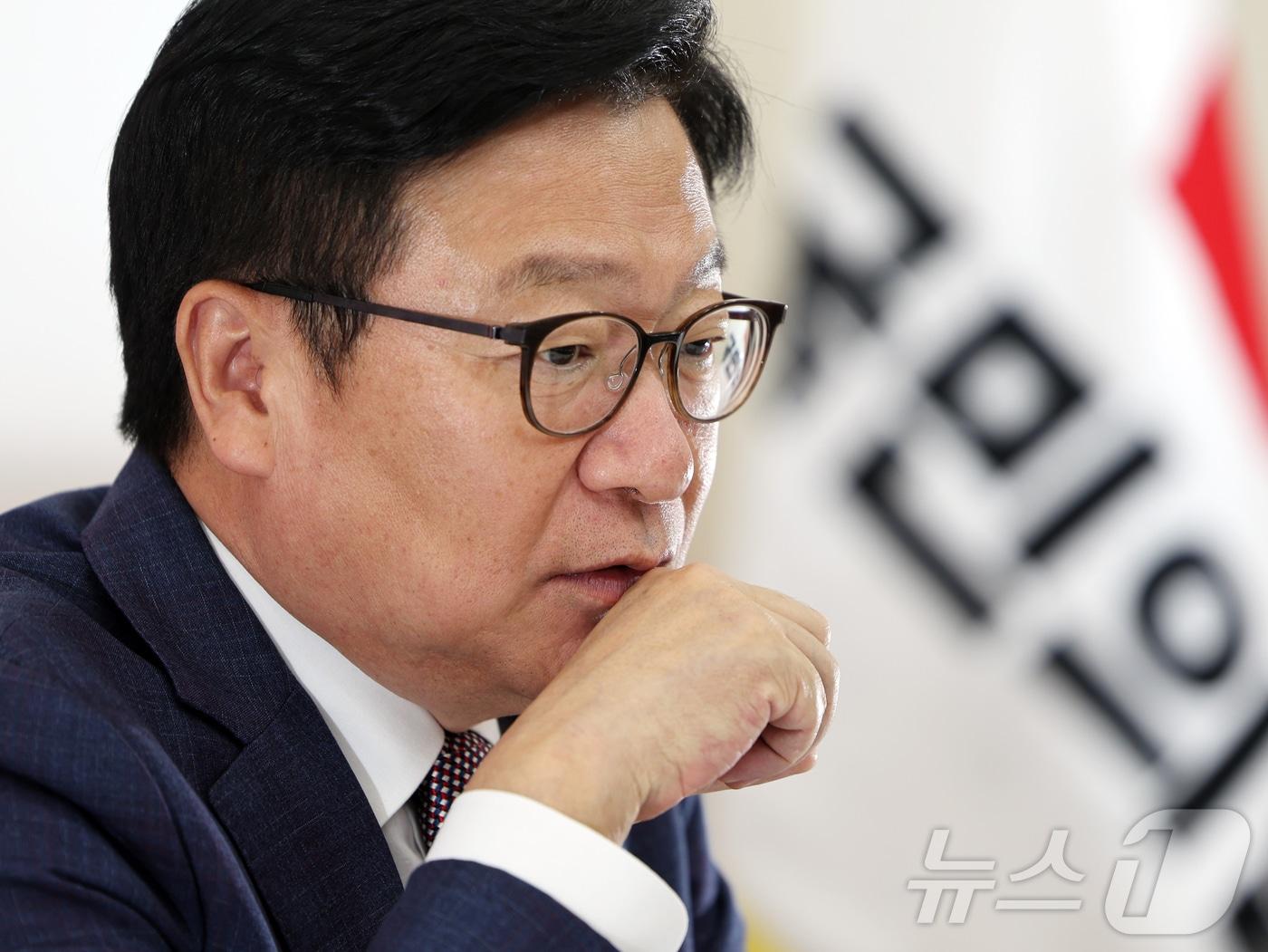 본문 이미지 - 정점식 국민의힘 원내대표가 10일 서울 여의도 국회에서 뉴스1과 인터뷰를 하고 있다. 2026.7.10 ⓒ 뉴스1 황기선 기자
