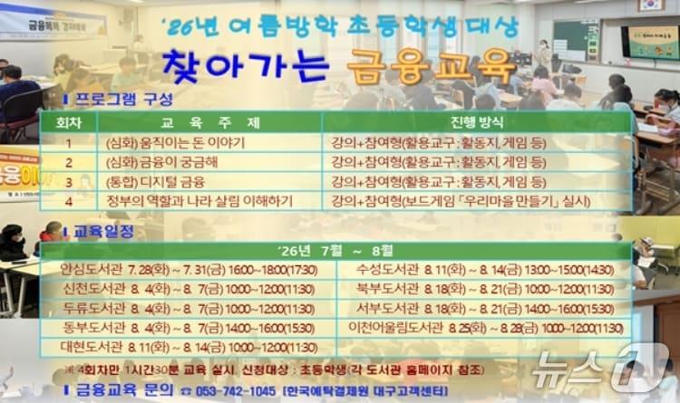 본문 이미지 - '찾아가는 금융교육' 여름 프로그램 일정표.(한국예탁결제원 대구고객센터 제공. 재판매 및 DB 금지)