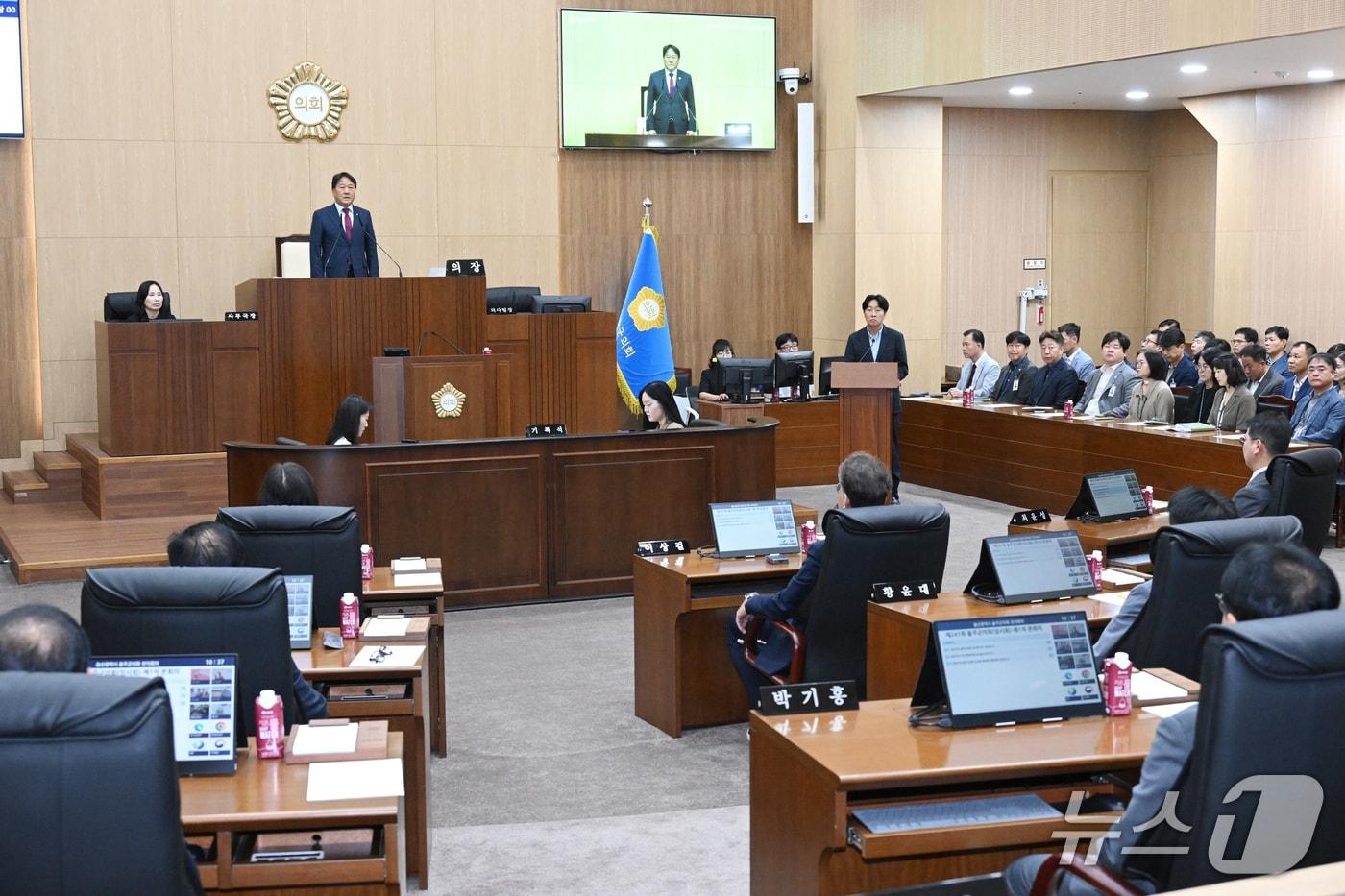 본문 이미지 - 13일 울주군의회 본회의장에서 제247회 임시회 제1차 본회의가 열리고 있다. (울주군의회 제공. 재판매 및 DB 금지) /뉴스1