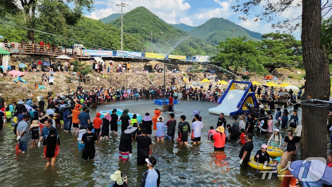 본문 이미지 - 지난해 단양군 영춘면 남천계곡 물놀이 축제. (단양군 제공. 재판매 및 DB금지)/뉴스1 