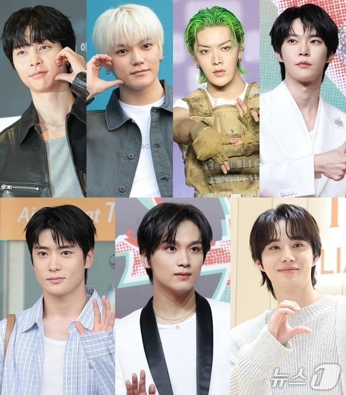 본문 이미지 - NCT 127 쟈니, 태용, 유타, 도영(상단 왼쪽부터), 재현, 해찬, 정우(하단 왼쪽부터) ⓒ 뉴스1