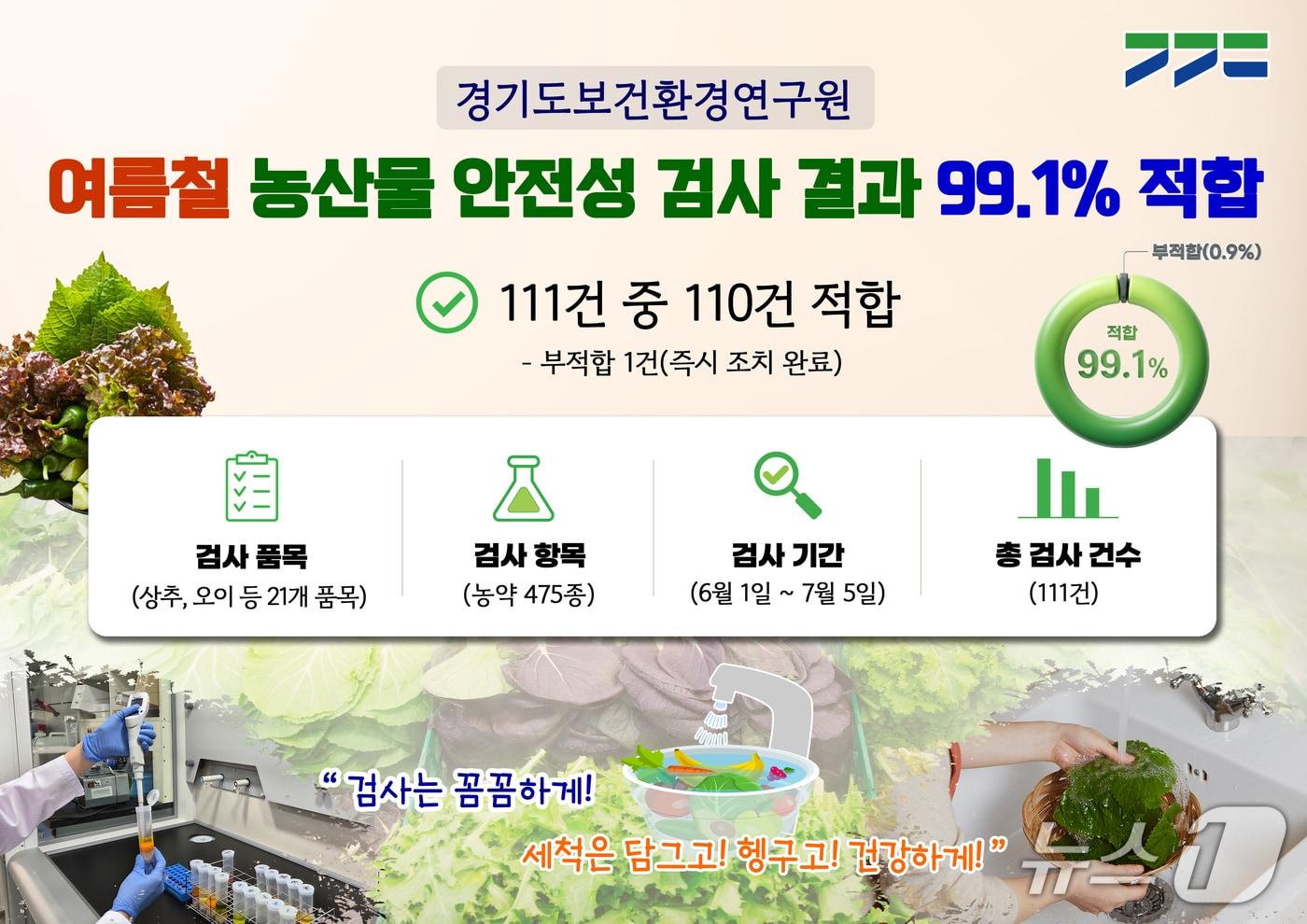 본문 이미지 - 농산물 안전성 검사 그래픽.(경기도 제공. 재판매 및 DB금지)