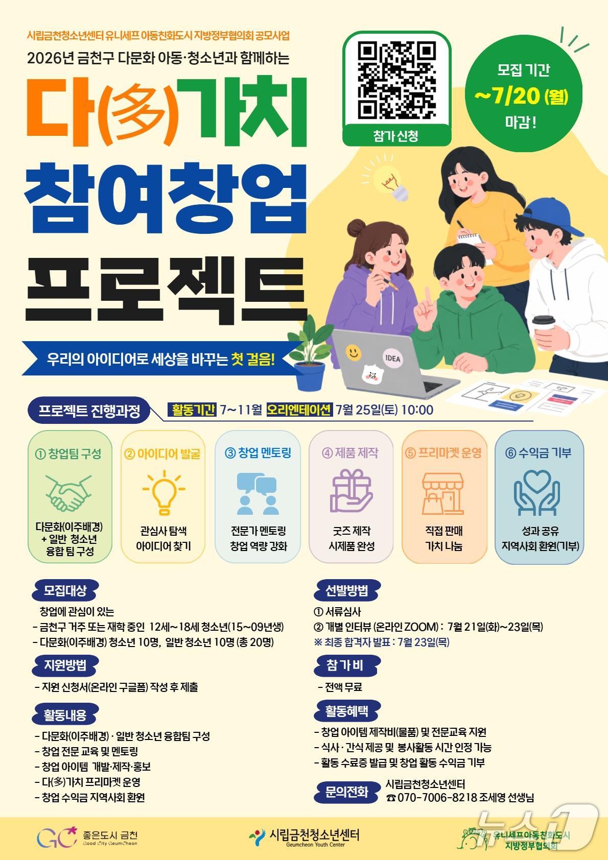 본문 이미지 - 다문화·일반 청소년 '원팀 창업'.(금천구 제공)
