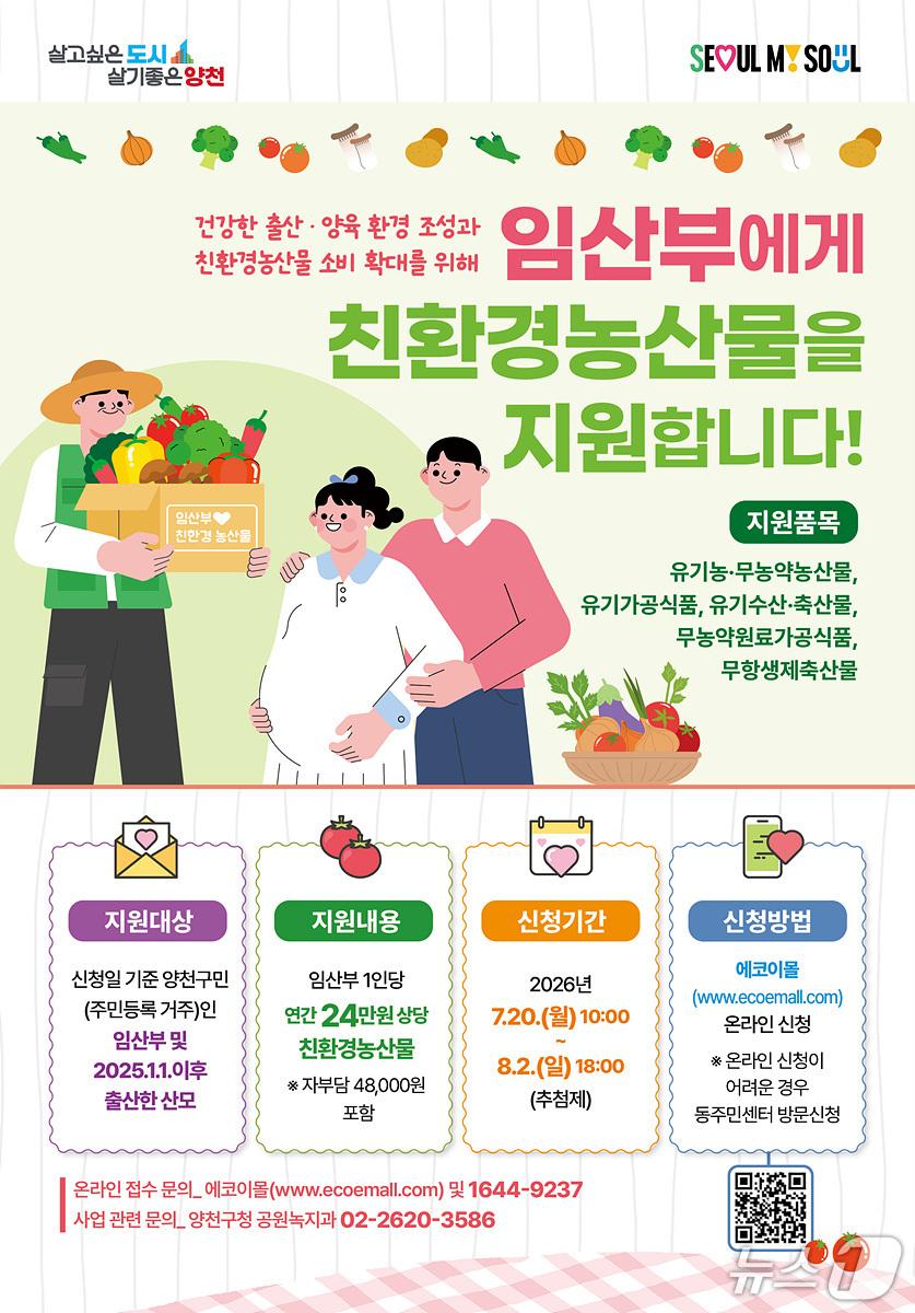 본문 이미지 - '임산부 친환경농산물 지원사업' 포스터.(양천구 제공)
