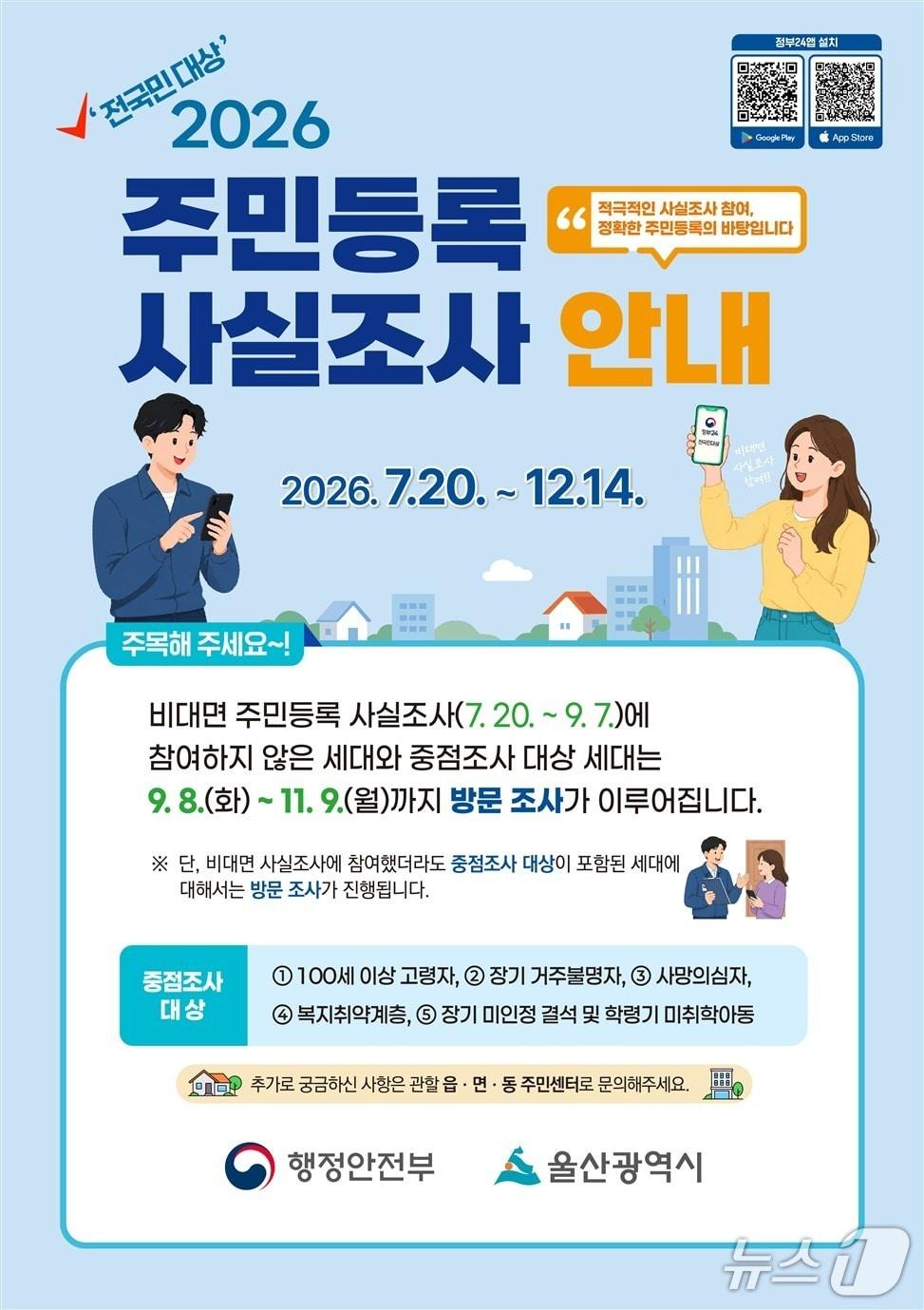 본문 이미지 - 2026 주민등록 사실조사 안내문. (울산시 제공. 재판매 및 DB 금지) /뉴스1