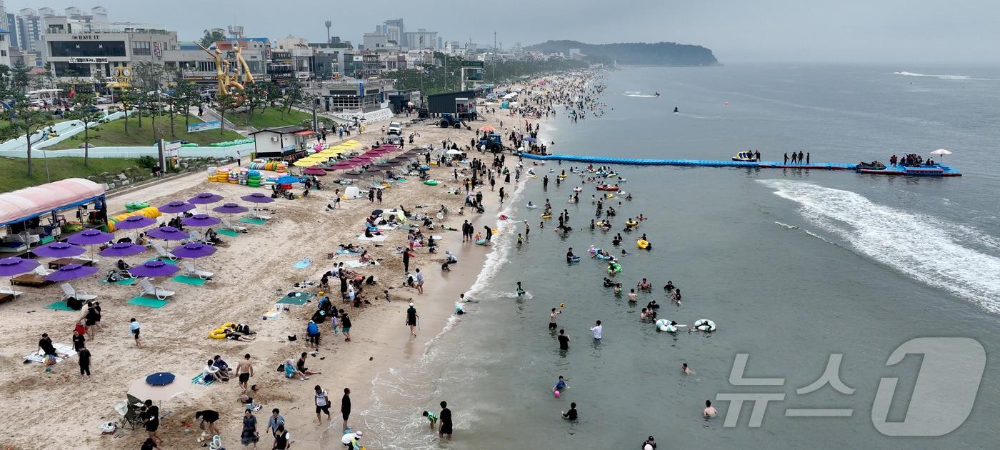본문 이미지 - 제헌절 연휴 첫날인 17일 충남 보령 대천해수욕장에 많은 인파가 몰려 연휴를 즐기고 있다.(보령시 제공. 재판매 및 DB금지) 2026.7.17 ⓒ 뉴스1 김기태 기자