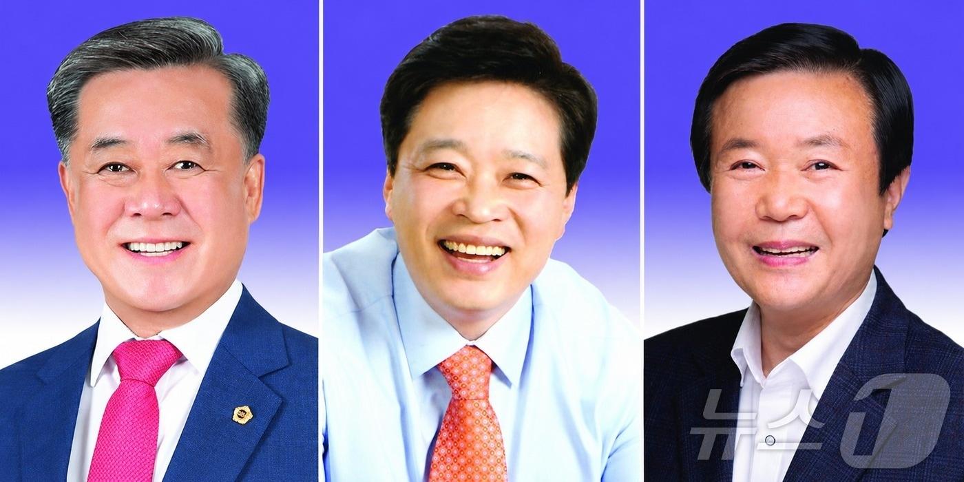 본문 이미지 - 경북도의회는 2일 제364회 임시회 1차 본회의를 열고 제13대 전반기 의장단을 선출했다.사진은 왼쪽부터 김희수의장,이춘우,박순범 부의장/뉴스1