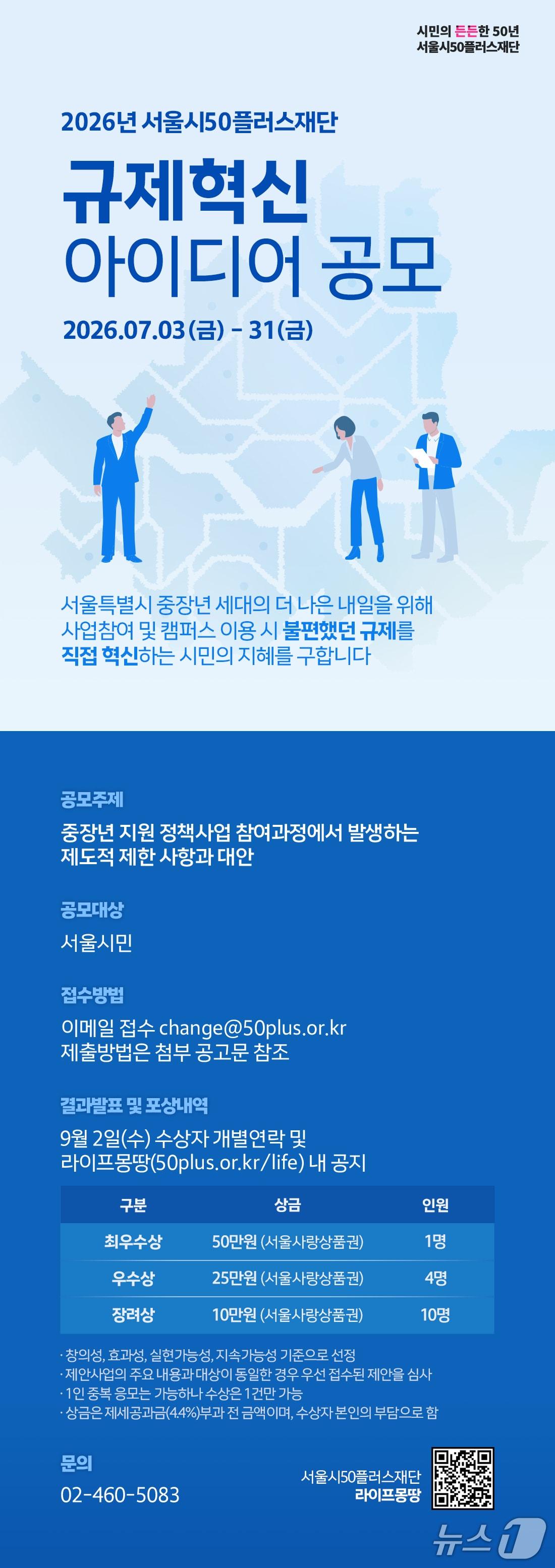 본문 이미지 - 50플러스재단 규제혁신아이디어 공모전.(서울시 제공)