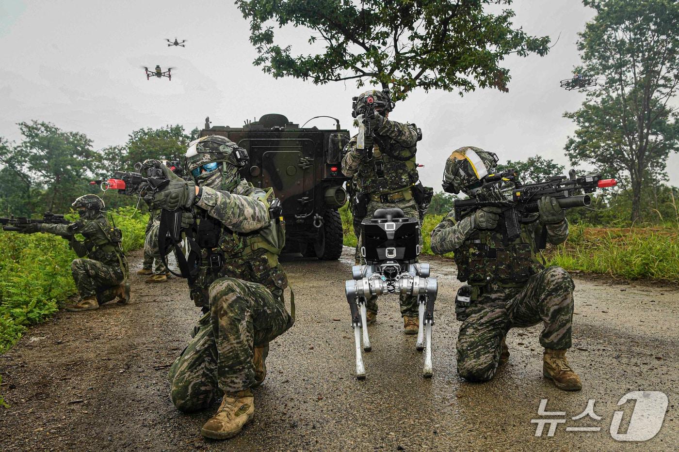 본문 이미지 - 2일 해병대 1사단 전투 실험대대가 포항 일원 훈련장에서 2026년 전반기 전투수행기능통합실을 운용 중이라고 밝혔다. (해병대 1사단제공, 재판매 및 DB금지)