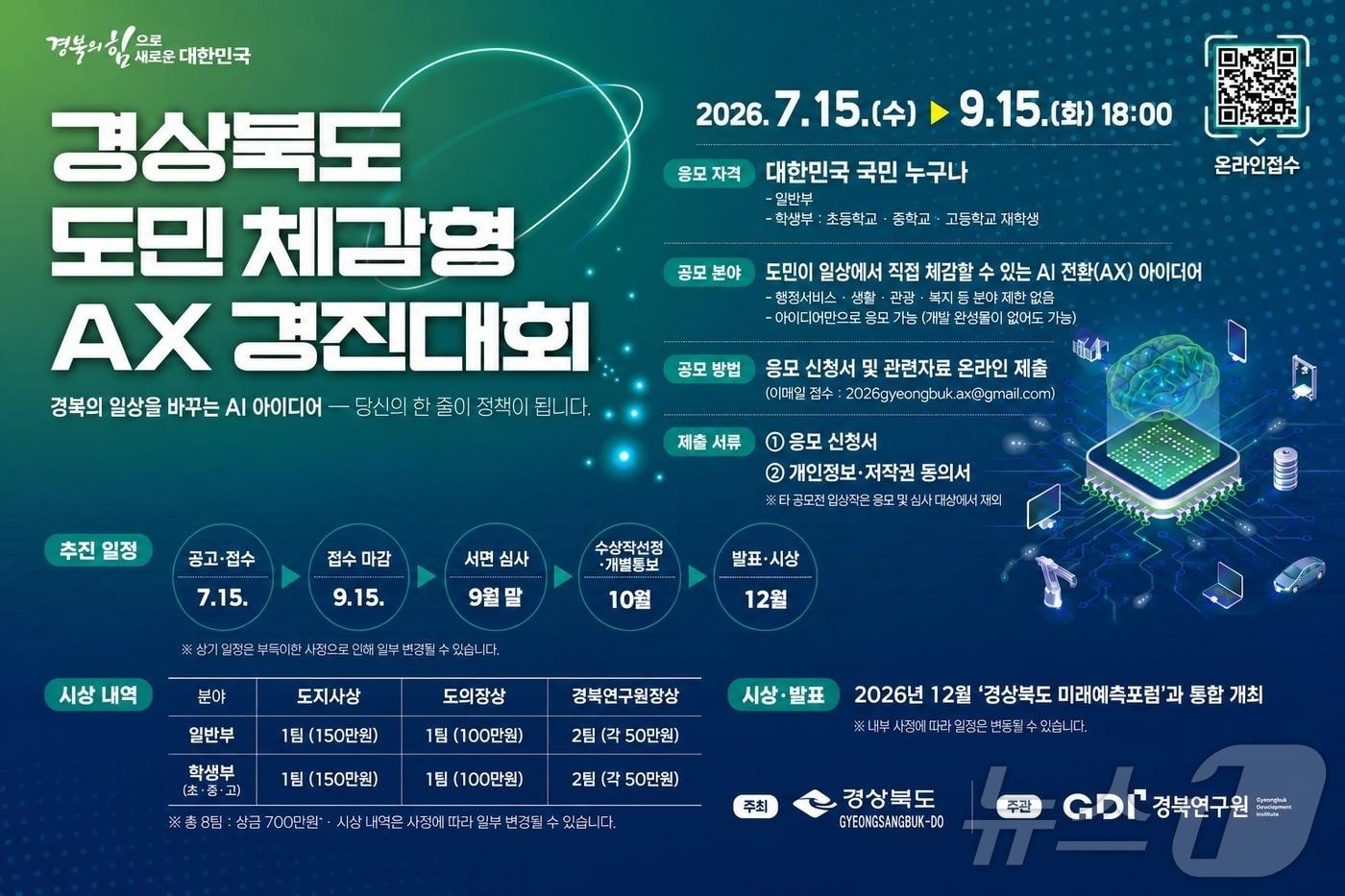 본문 이미지 - 경북도는 20일 인공지능(AI)으로 주민 불편을 해소하고 행정서비스를 개선하기 위한 ‘2026 경상북도 주민체감형 인공지능 전환 경진대회’를 개최한다. /뉴스1