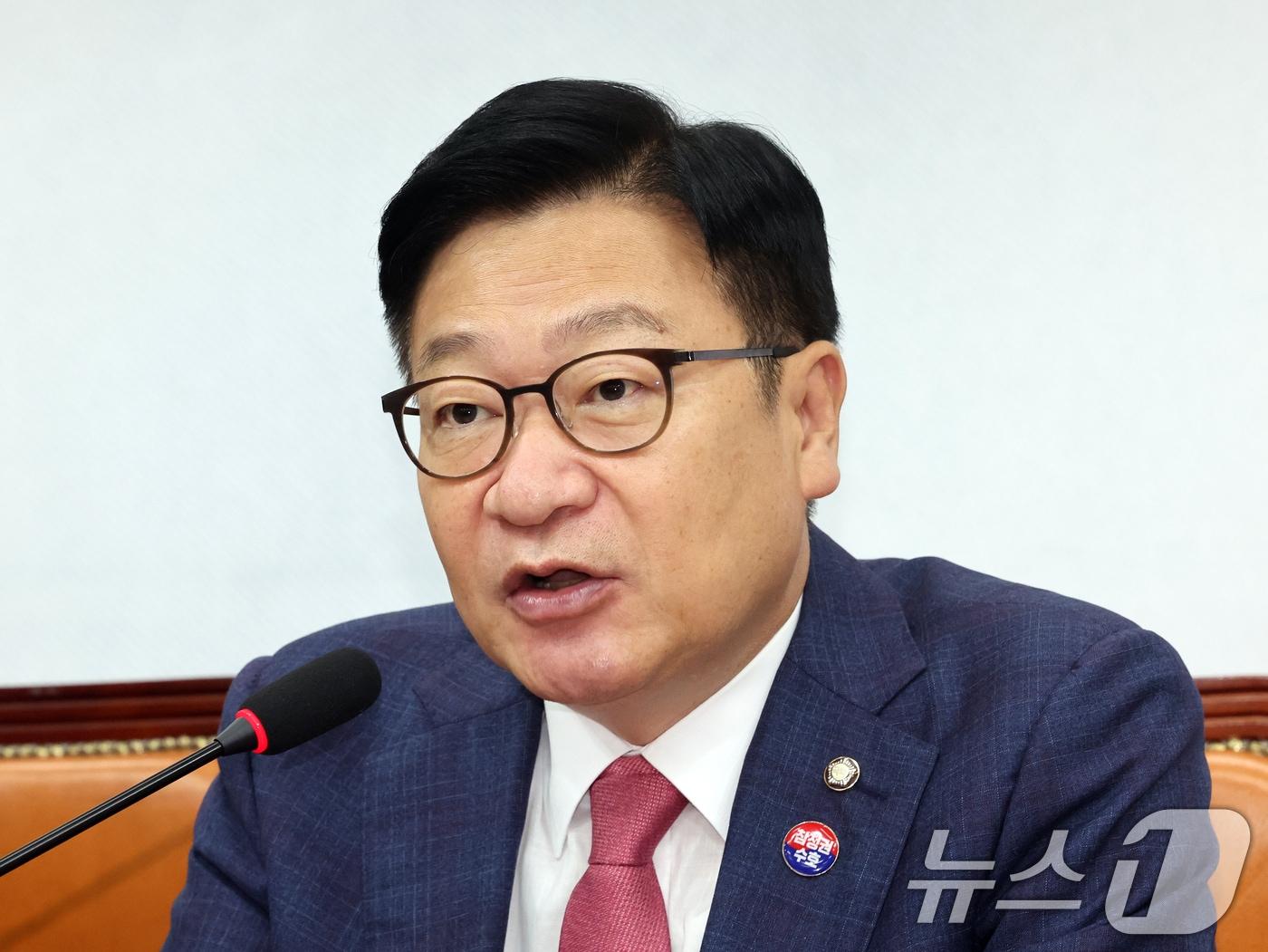 본문 이미지 - 정점식 국민의힘 원내대표가 20일 오전 서울 여의도 국회세어 열린 최고위원회의에서 모두발언을 하고 있다. 2026.7.20 ⓒ 뉴스1 황기선 기자