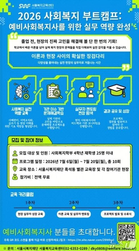 본문 이미지 - 2026년 공유복지아카데미 사회복지 부트캠프 포스터.(서울시 제공)