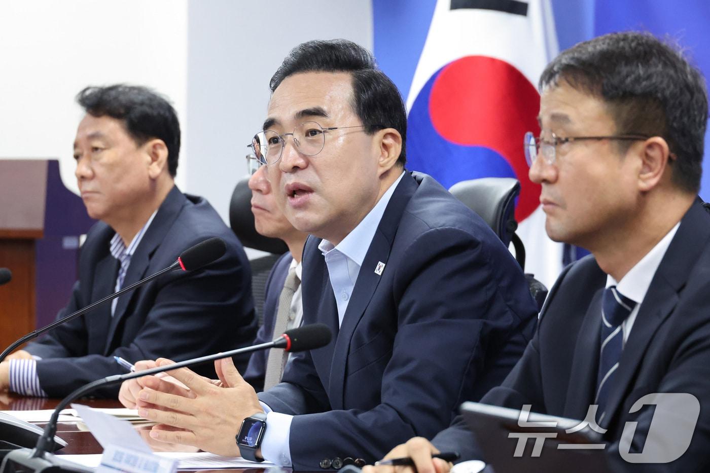 본문 이미지 - 박홍근 기획예산처 장관이 21일 서울 여의도 국회 의원회관에서 열린 2027년 예산안 당정협의에서 발언하고 있다. 2026.7.21 (사진은 기사 내용과 무관함) / ⓒ 뉴스1 신웅수 기자