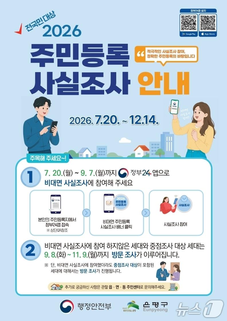 본문 이미지 - 은평구, 2026년 주민등록 사실조사 실시 포스터