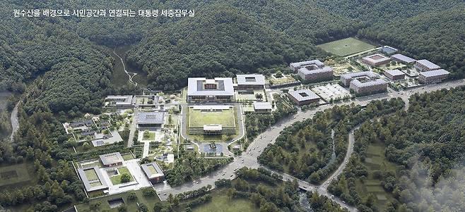 본문 이미지 -  대통령 세종집무실 설계 당선작  '채와 마당으로 구현한 국가상징공간, 지혜의 풍경'​. (행복청 제공. 재판매 및 DB 금지)