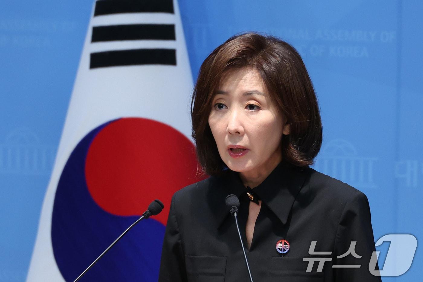 본문 이미지 - 나경원 국민의힘 의원이 지난 7월 23일 서울 여의도 국회 소통관에서 오세훈 서울시장의 유죄 선고 관련 기자회견을 하고 있는 모습. 2026.7.23 ⓒ 뉴스1 신웅수 기자