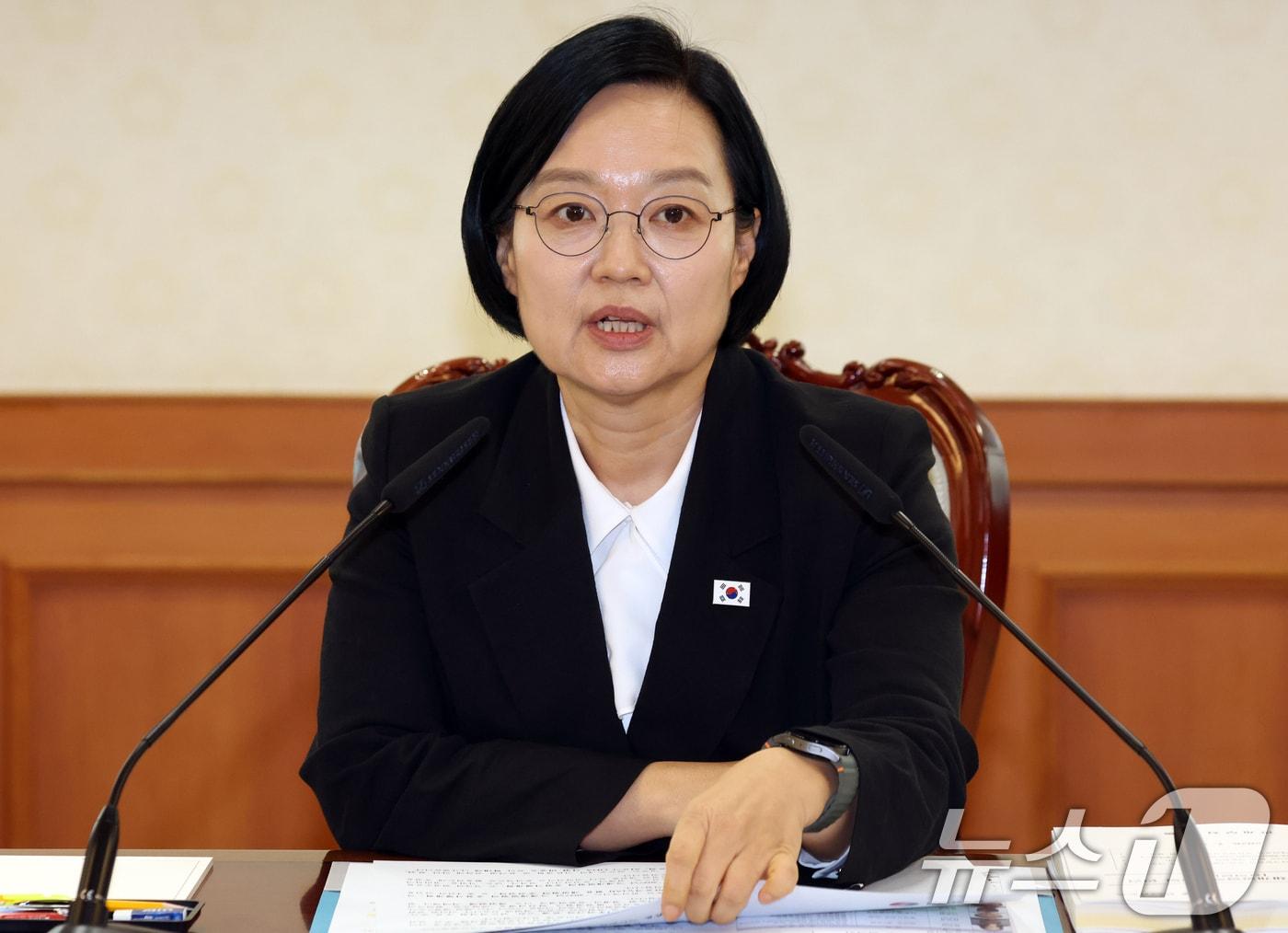 본문 이미지 - 한성숙 국무총리가 23일 오후 서울 종로구 세종대로 정부서울청사에서 열린 제 58차 국제개발협력위원회에서 모두 발언을 하고 있다.  2026.7.23 ⓒ 뉴스1 김명섭 기자