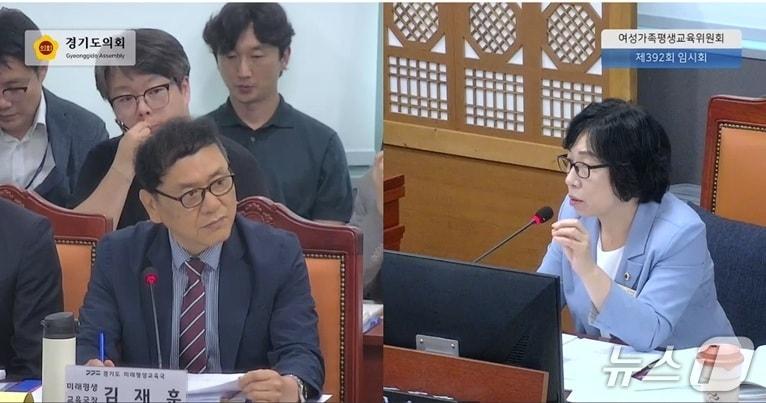 본문 이미지 - 박은주 경기도의회 의원(민주·파주1)이 "타지역 교통비와 정장 렌탈 등 구직 청년의 현실적인 지출을 반영하지 못하는 지역화폐 지급 방식을 개선해야 한다"며 66억 원 규모의 청년면접수당에 대한 보완을 요구했다./경기도의회 생중계 캡처
