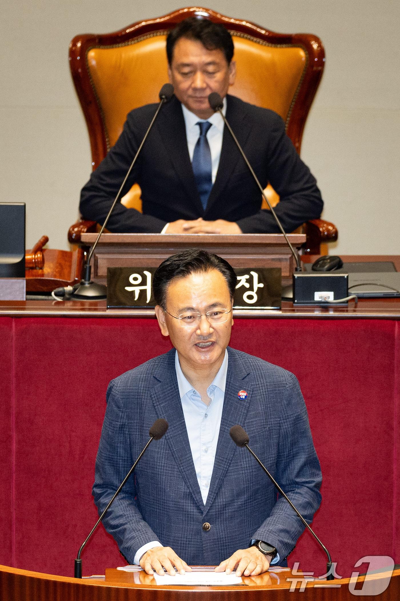 본문 이미지 - 유상범 국회 예산결산특별위원회 국민의힘 간사가 24일 서울 여의도 국회에서 열린 제437회 국회(임시회) 예산결산특별위원회 제2차 전체회의에서 인사말을 하고 있다. 2026.7.24 ⓒ 뉴스1 유승관 기자