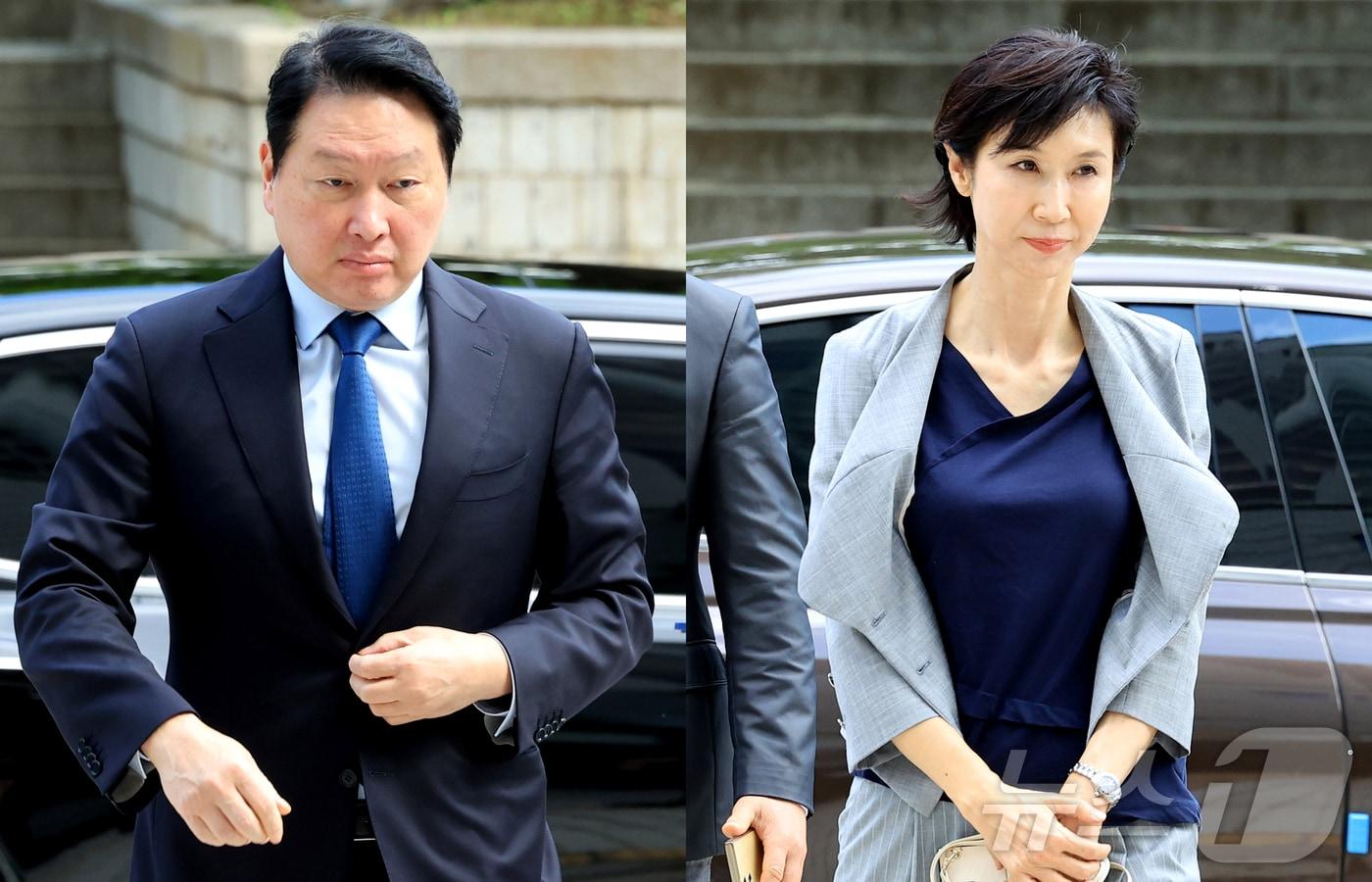 본문 이미지 - 최태원 SK그룹 회장과 노소영 아트센터 나비 관장. 2026.7.24 ⓒ 뉴스1 이호윤 기자
