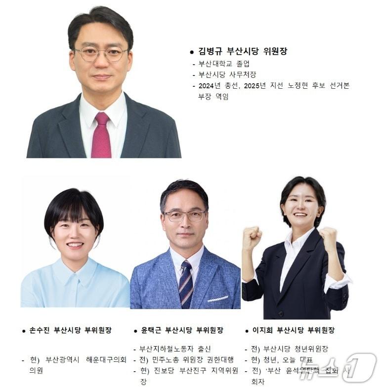 본문 이미지 - 진보당 부산시당 제4기 지도부 프로필.(진보당 부산시당 제공. 재판매 및 DB금지)