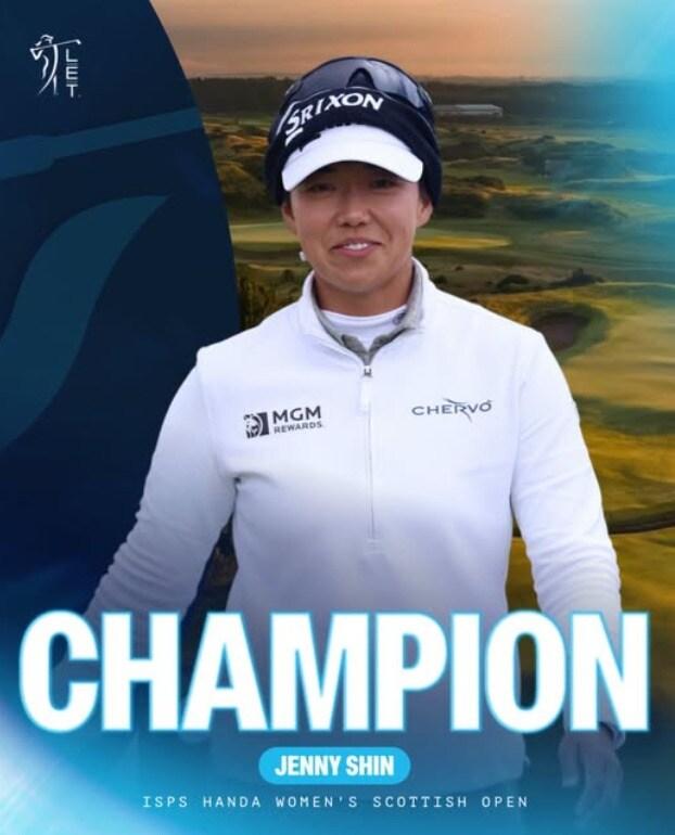 본문 이미지 - LPGA투어 스코티시 여자 오픈에서 우승한 신지은(34). (LET 인스타그램 캡처)