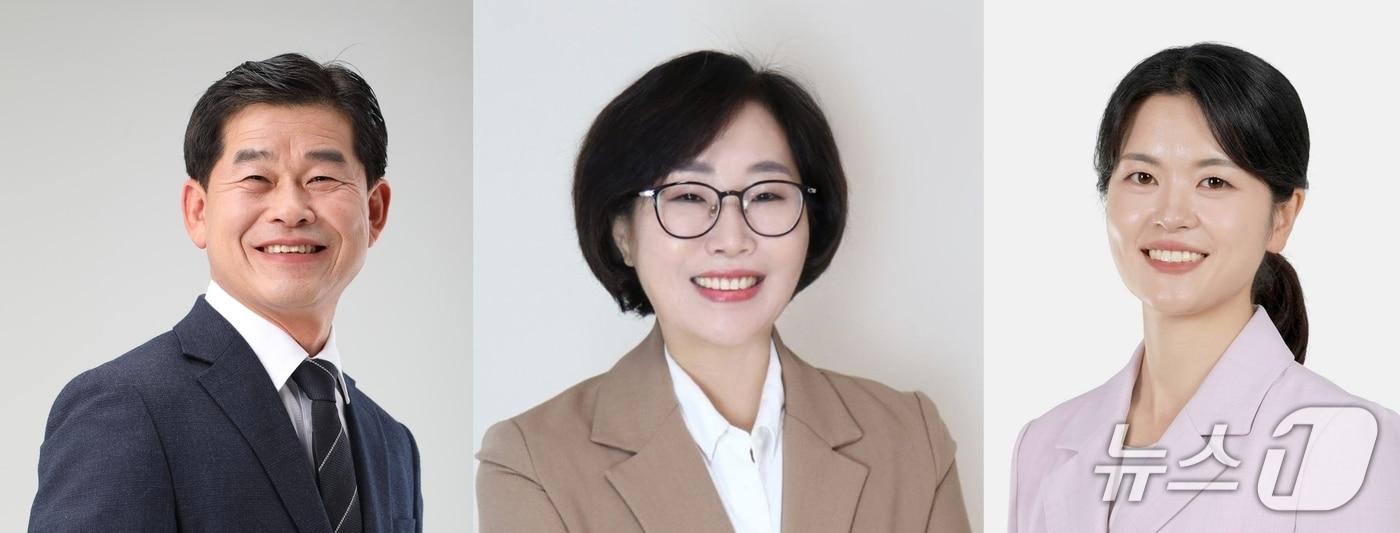 본문 이미지 - 전권희 진보당 도당위원장, 손진영 부위원장, 최한별 부위원장.(왼쪽부터)/뉴스1