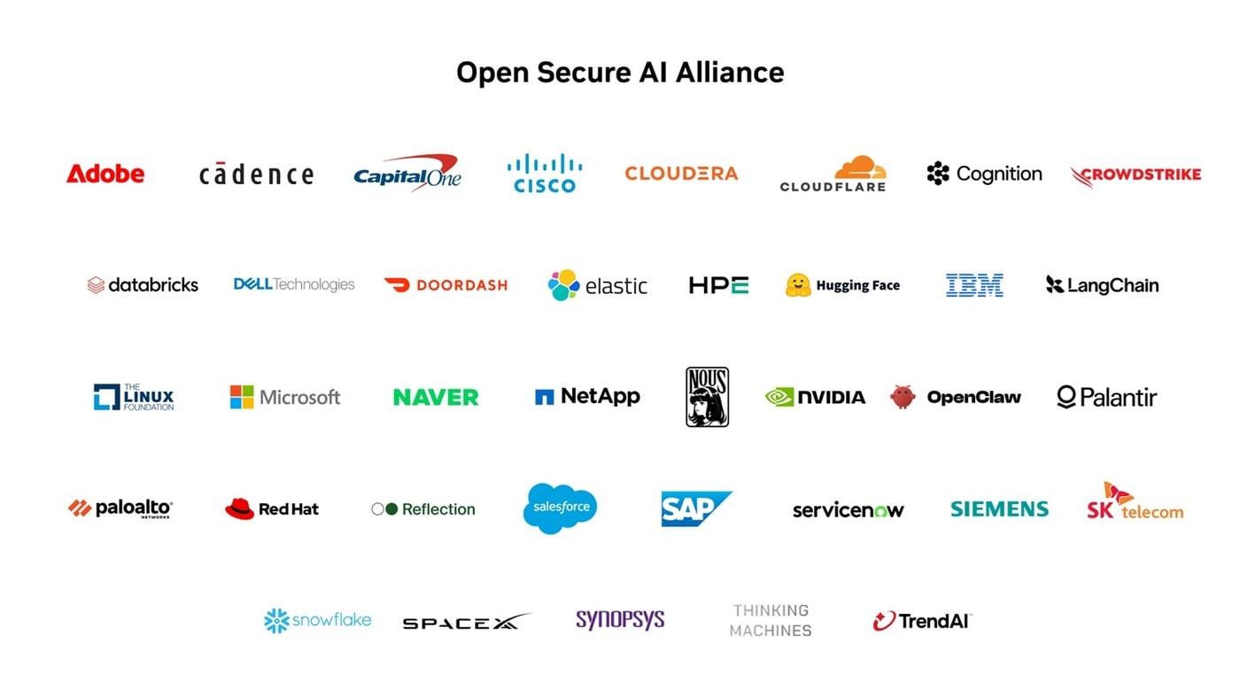 본문 이미지 - 오픈 시큐어 AI 얼라이언스 참여사 (SK텔레콤 제공)