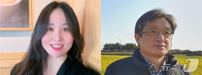 본문 이미지 - 13회 오장환 신인문학상 수상자 남혜석씨(왼쪽)와 7회 오장환 디카시 신인문학상 수상자 윤문찬씨.(보은군 제공. 재판매 및 DB금지)/뉴스1
