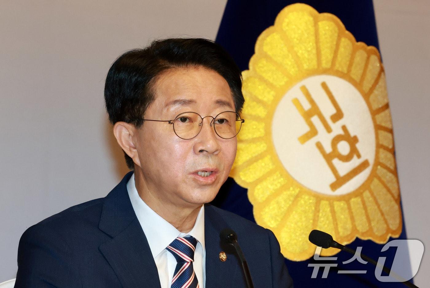 본문 이미지 - 조정식 국회의장이 28일 서울 여의도 국회 사랑재에서 취임 후 첫 기자간담회를 하고 있다. 2026.7.28 ⓒ 뉴스1 국회사진기자단