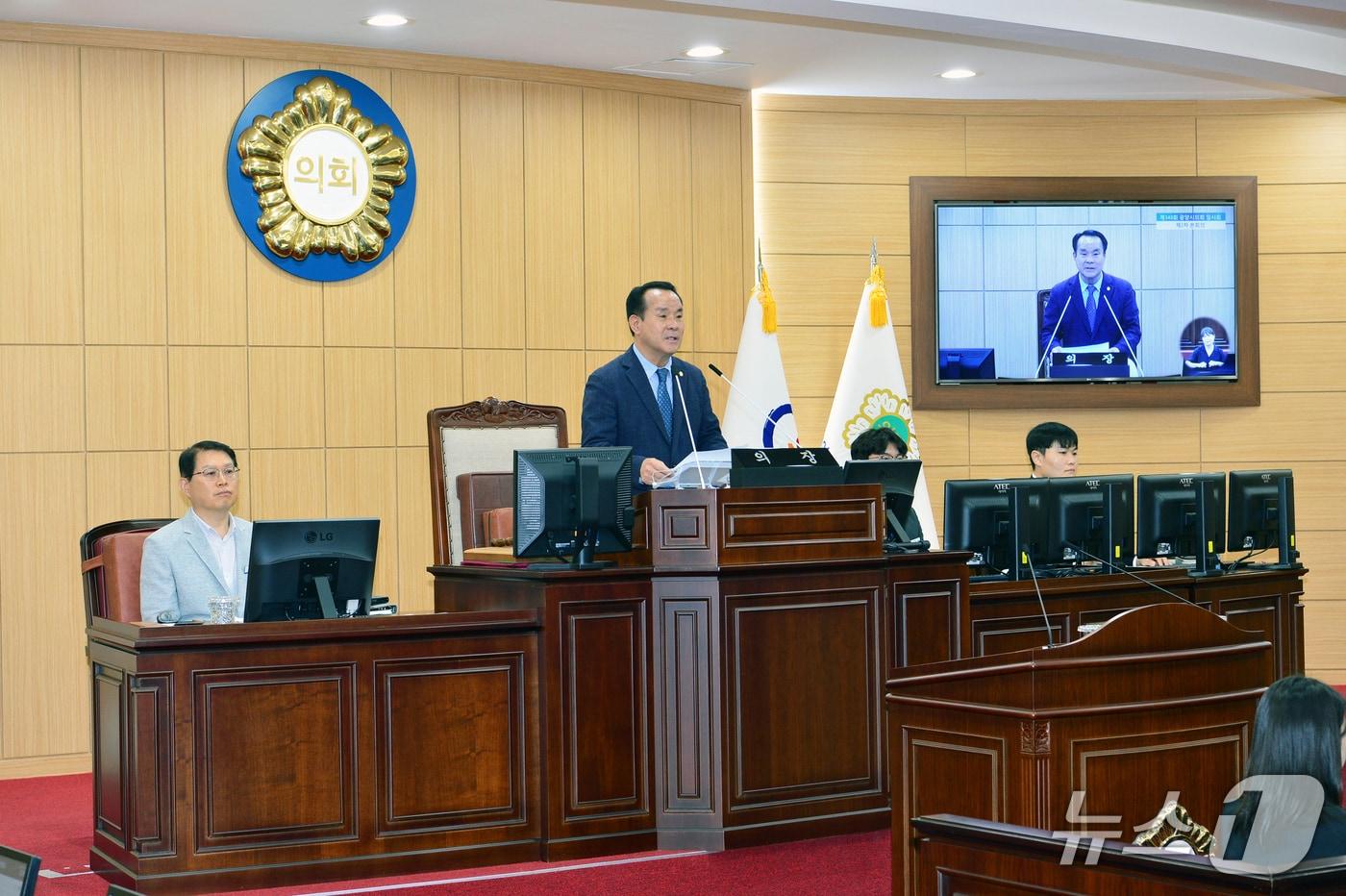 본문 이미지 - 28일 광양시의회가 제349회 임시회를 열고 2026년도 시정 주요업무계획을 점검하고, 주요 안건을 심의했다( 광양시의회 제공)