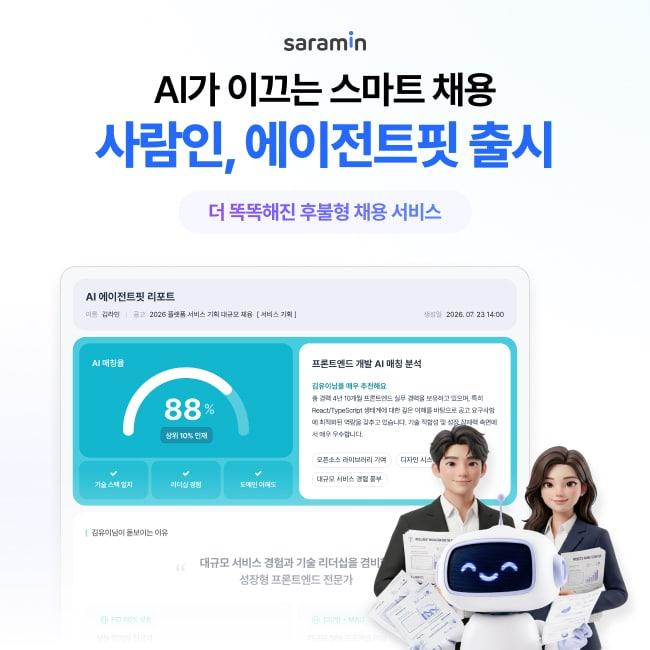 본문 이미지 - 사람인이 AI 에이전트 서비스 '에이전트핏(Agent Fit)'을 출시했다. (사람인 제공)