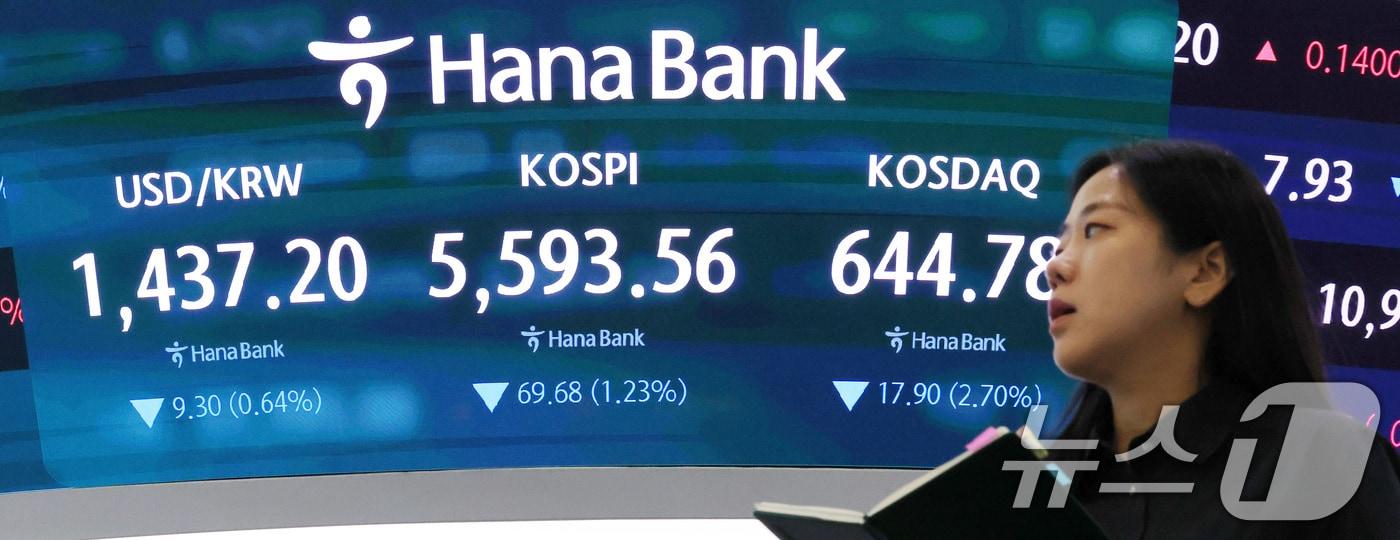 본문 이미지 - 30일 서울 중구 하나은행 딜링룸 전광판. (자료사진) 2026.7.30 ⓒ 뉴스1 임세영 기자