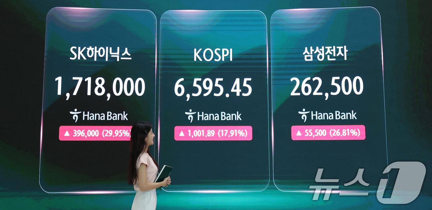 본문 이미지 - 코스피 17.91% 폭등해 6595.45…SK하닉 첫 상한가 마감 2026.7.31 ⓒ 뉴스1 박지혜 기자