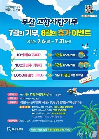 본문 이미지 - 부산 고향사랑기부 여름 휴가철 특별 이벤트 홍보 포스터.(부산시 제공. 재판매 및 DB금지)
