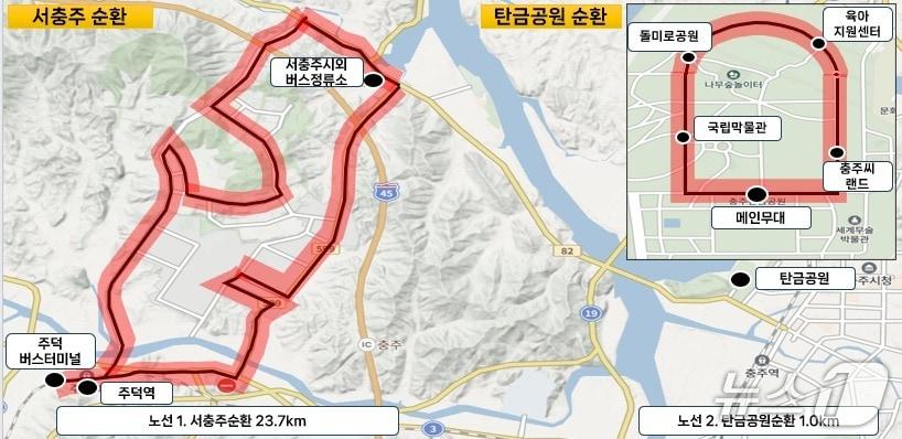 본문 이미지 - 충주 자율주행자동차 시범운영지구 노선(춛북도 제공. 재판매 및 DB금지)/뉴스1