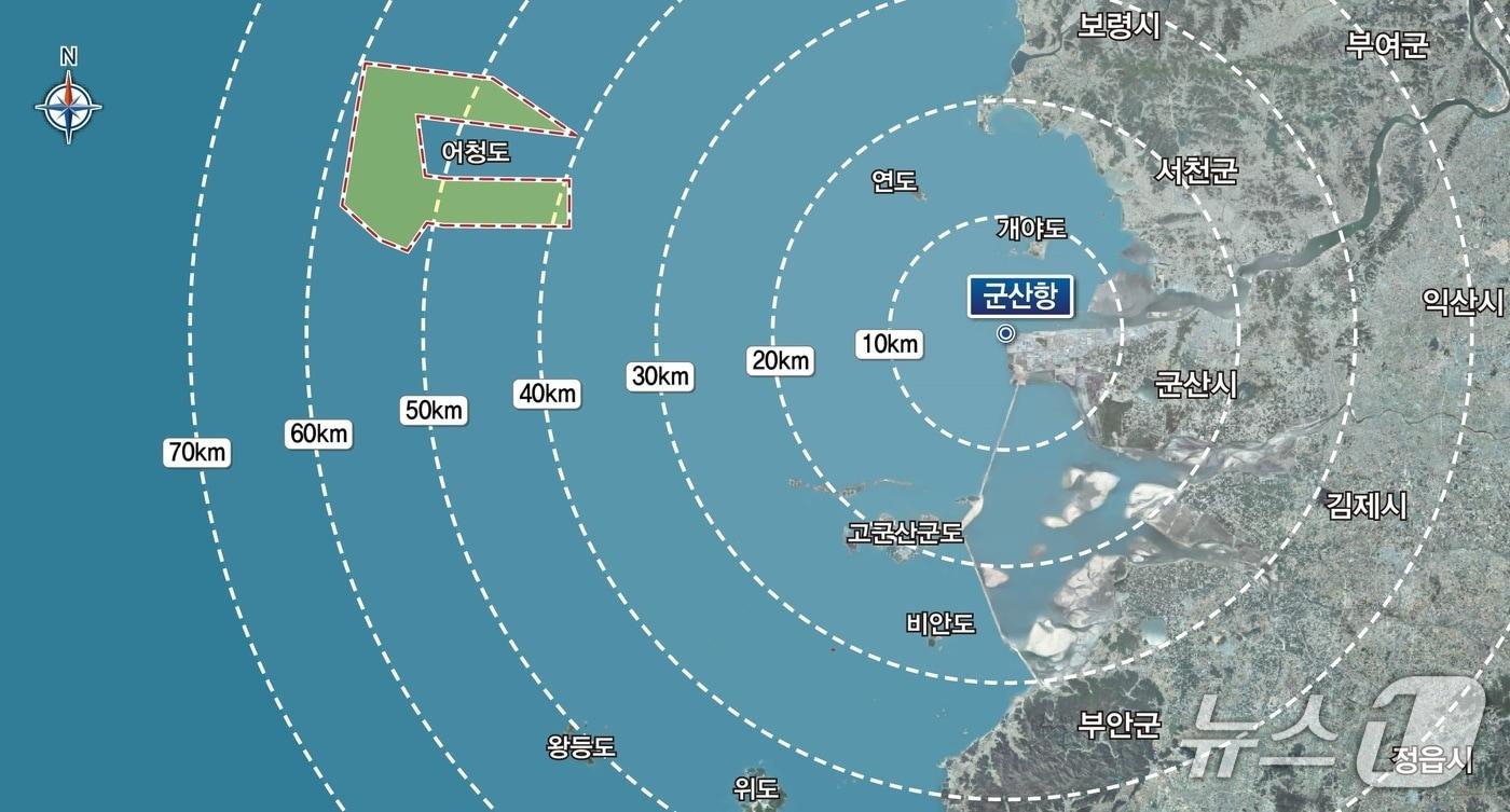 본문 이미지 - 군산시 해상풍력 집적화 단지 위치도./뉴스1