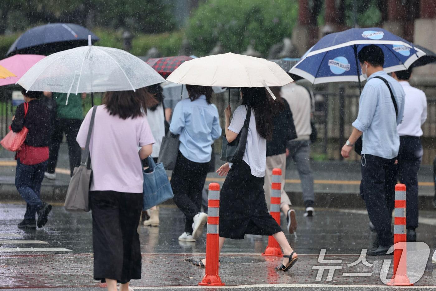 본문 이미지 - 우산 쓴 시민들.(자료사진)/뉴스1