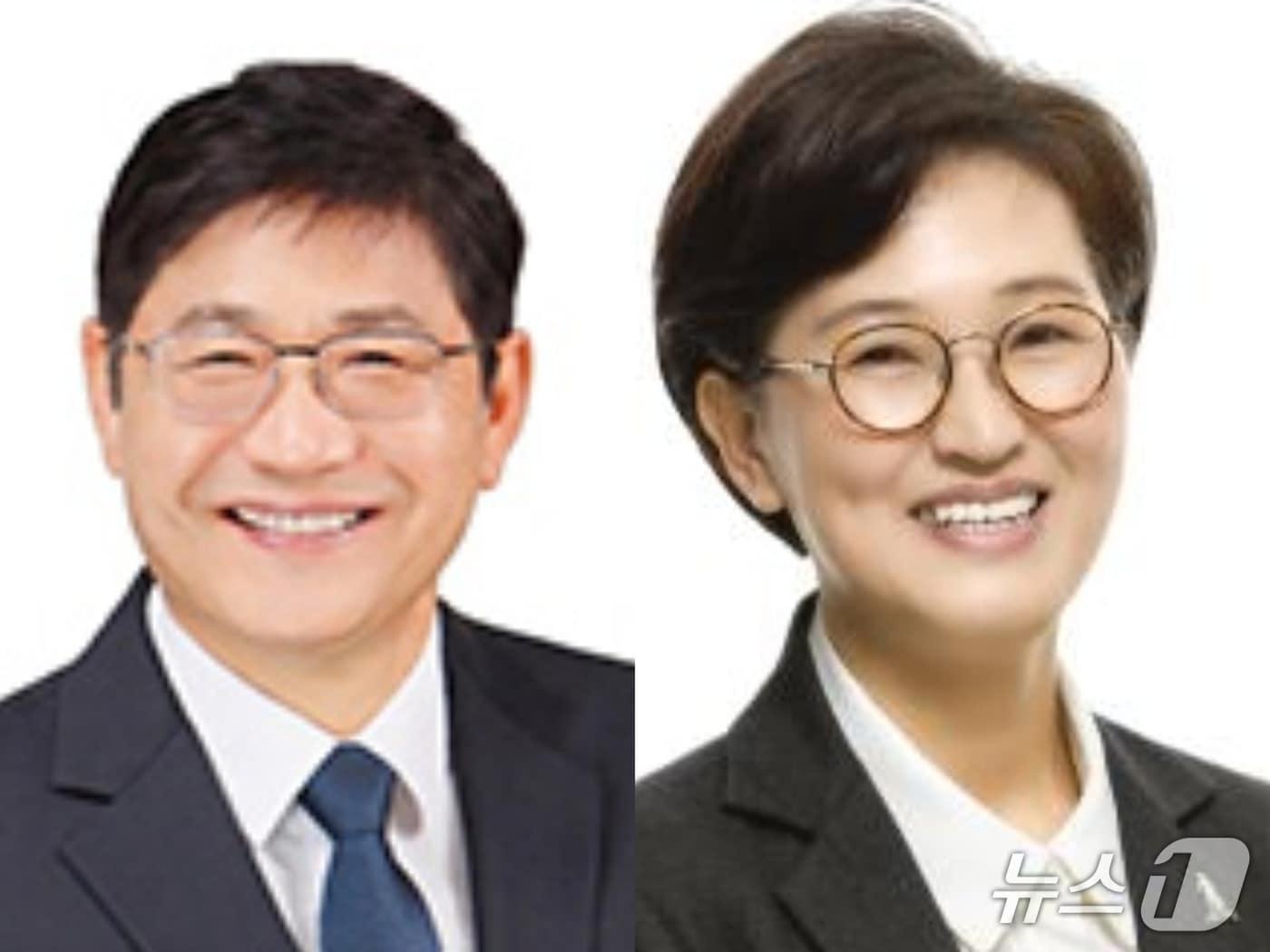 본문 이미지 - 최용석 사천시의회 의장(왼쪽), 최양희 거제시의원.(사천·거제시의회 누리집 갈무리.)