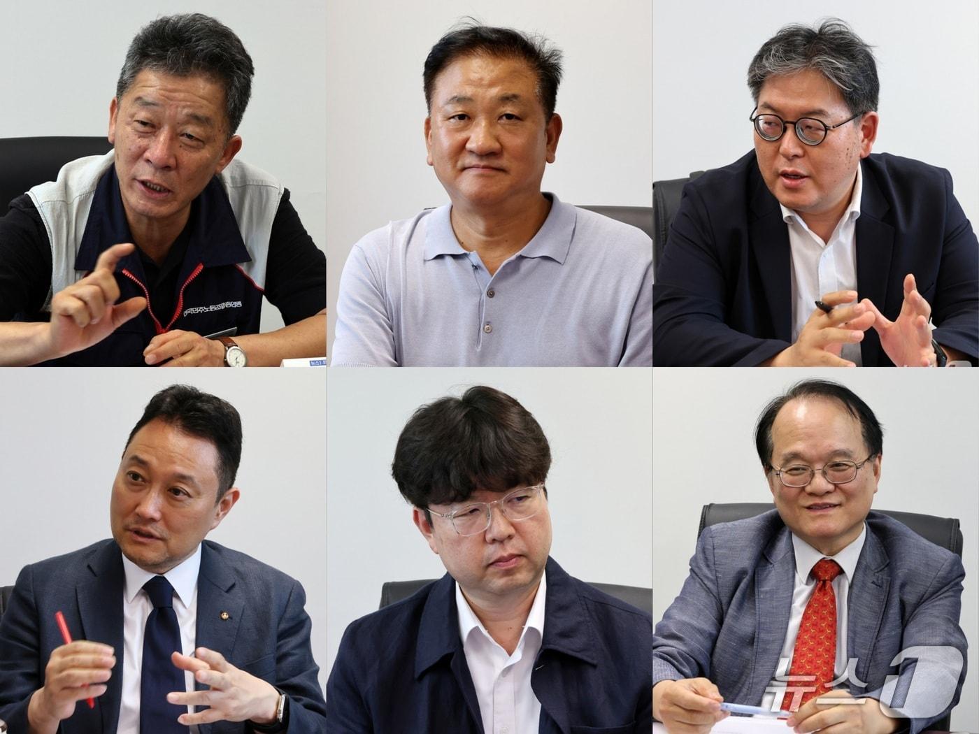본문 이미지 - 30일 서울 종로구 소재 뉴스1 본사에서 뉴스1이 개최한 'N% 성과급 후폭풍, 한국 N차 분열 중' 전문가 좌담회에서 (왼쪽 1열부터 시계방향으로) 이정희 전국민주노동조합총연맹 정책실장,  김성희 산업노동정책연구소 소장, 장정우 한국경영자총협회 노사협력본부장,  권재열 경희대 법학전문대학원 교수, 이준희 광운대 법학부 교수, 황용식 세종대 경영학부 교수 등이 참석해 발언하고 있다. 2026.7.30/뉴스1 김진환 기자 