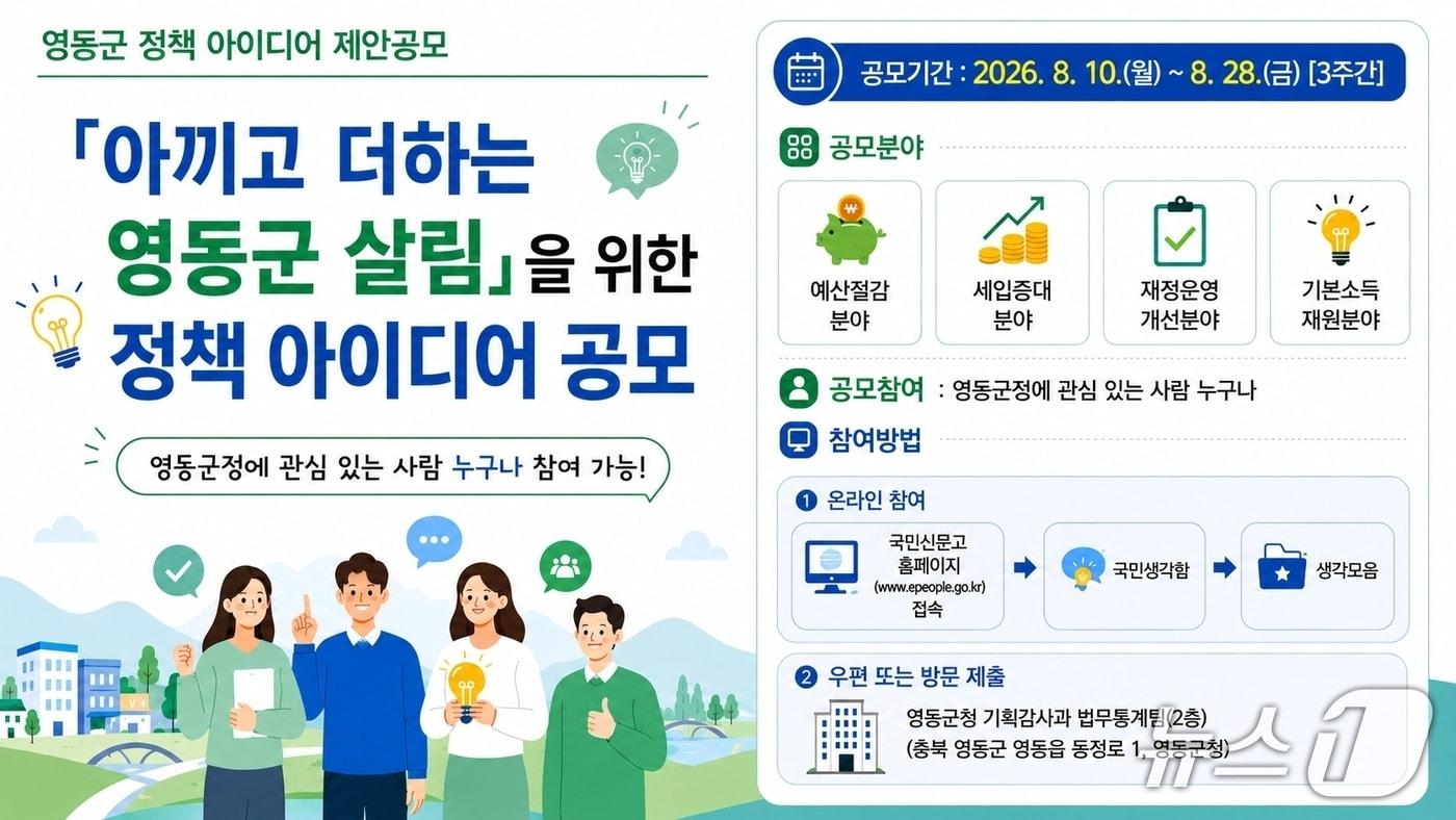 본문 이미지 -  '아끼고 더하는 영동군 살림' 공모 안내.(영동군 제공. 재판매 및 DB금지)