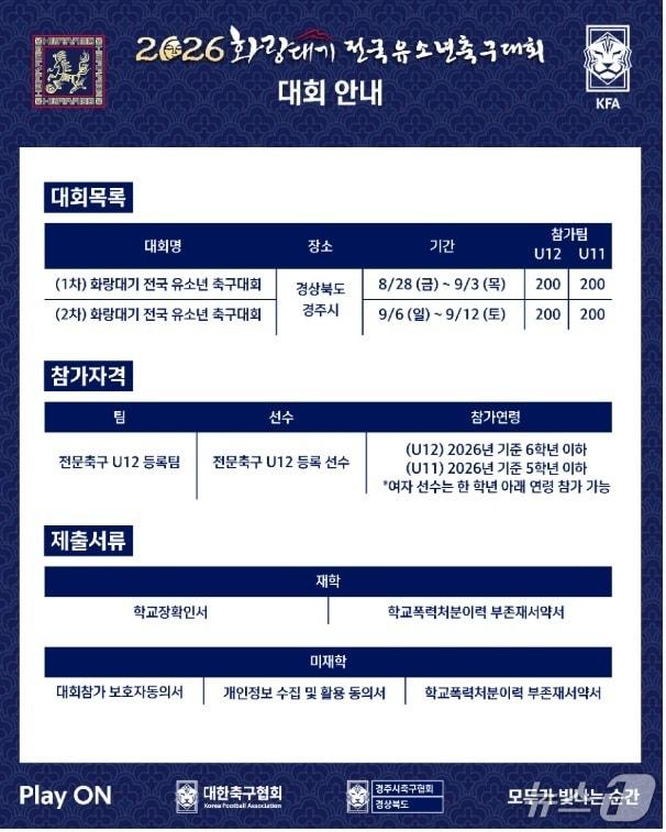 본문 이미지 - 경북 경주시 축구협회 홈페이지 갈무리. (뉴스1 자료, 재판매 및 DB금지) 2026.8.11/뉴스1 
