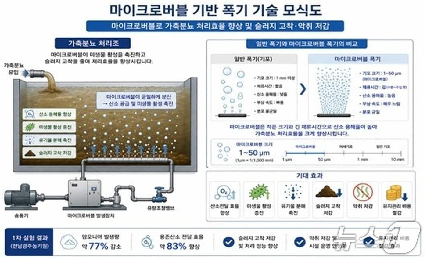 본문 이미지 - 마이크로버블 모식도.(사진=전남광주통합특별시 제공.)