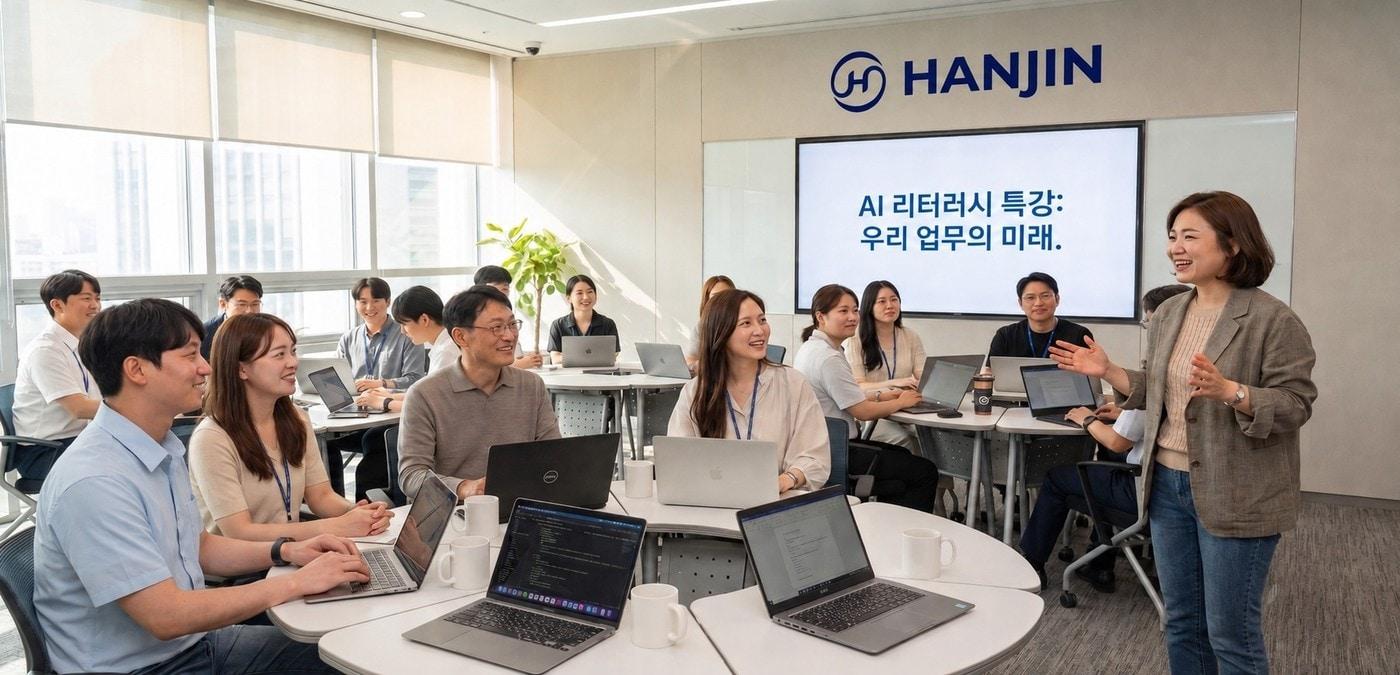 본문 이미지 -  한진이 임직원 대상 AI 교육을 확대하고 하반기에는 AI 에이전트 개발과 데이터 분석 중심의 실무형 교육을 강화한다. (한진 제공)