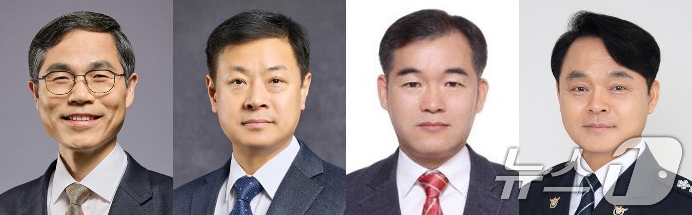 본문 이미지 - 왼쪽부터 치안정감으로 승진 내정된 유승렬 경찰청 국가수사본부 수사기획조정관, 고범석 전남경찰청장, 김종철 경남청장, 고평기 제주청장.(경찰청 제공. 재판매 및 DB금지) 2026.8.12 ⓒ 뉴스1