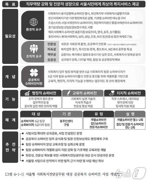 본문 이미지 - 서울형 사회복지 전담공무원 대상 공공 슈퍼비전 사업 개념도