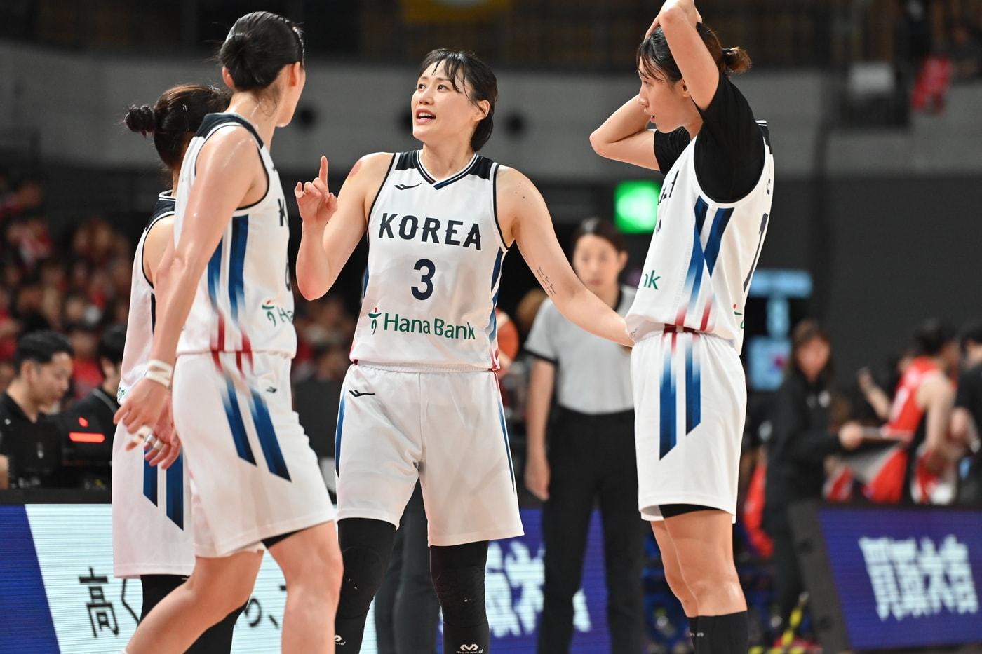 본문 이미지 - 한국 여자농구대표팀 주장 강이슬(3번). (일본농구협회 제공)
