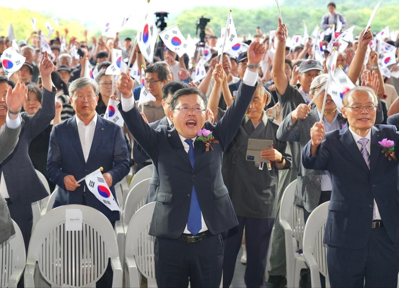 본문 이미지 - 천안시 제81주년 광복절 경축식 모습.(시 제공. 재판매 및 DB금지)/뉴스1